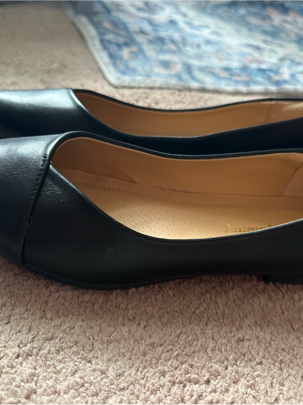 Fauxleather Pointed Toe Ballet Flats - Black - Worn Once - Picture 2 of 4